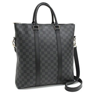 Louis Vuitton Anton Tote Bag Shoulder Damier Graphite Black